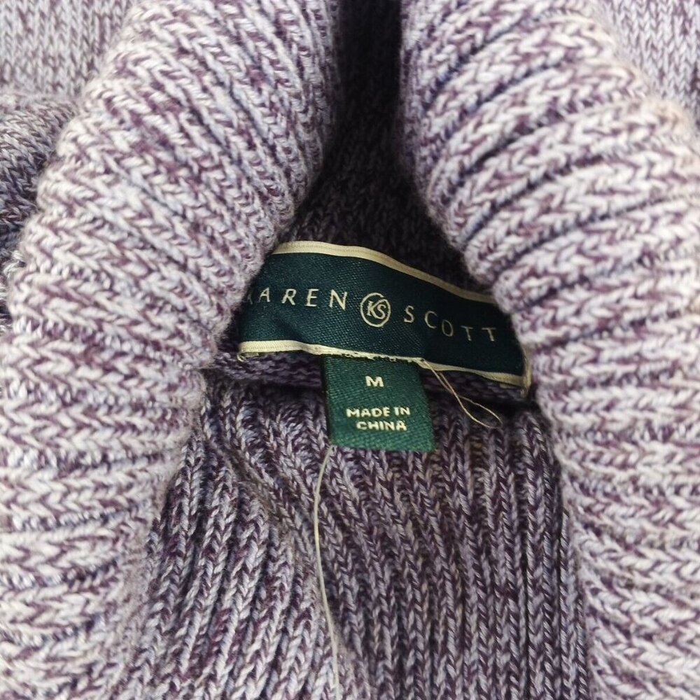 NWT KAREN SCOTT Fall Cozy Turtleneck Sweater MEDIUM(8-10)Lavender 100% Cotton - Picture 13 of 15